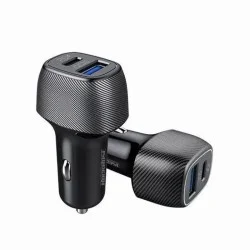 Rockrose Safari PQ Dual Port 12W Max Car Charger&ndash; Black